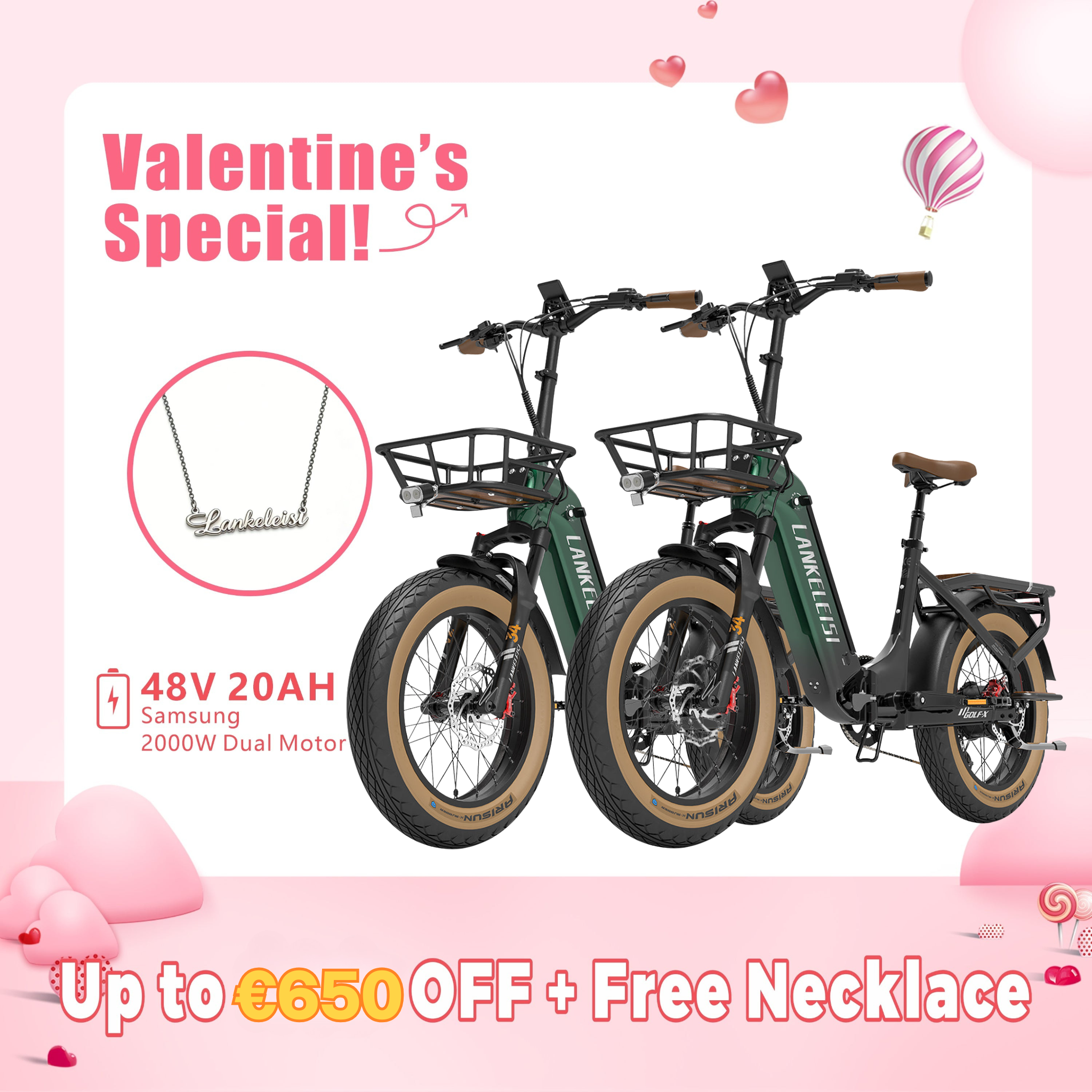 【Vorverkauf】LANKELEISI GOLF-X 960Wh Step-Thru faltbares City-Elektrofahrrad