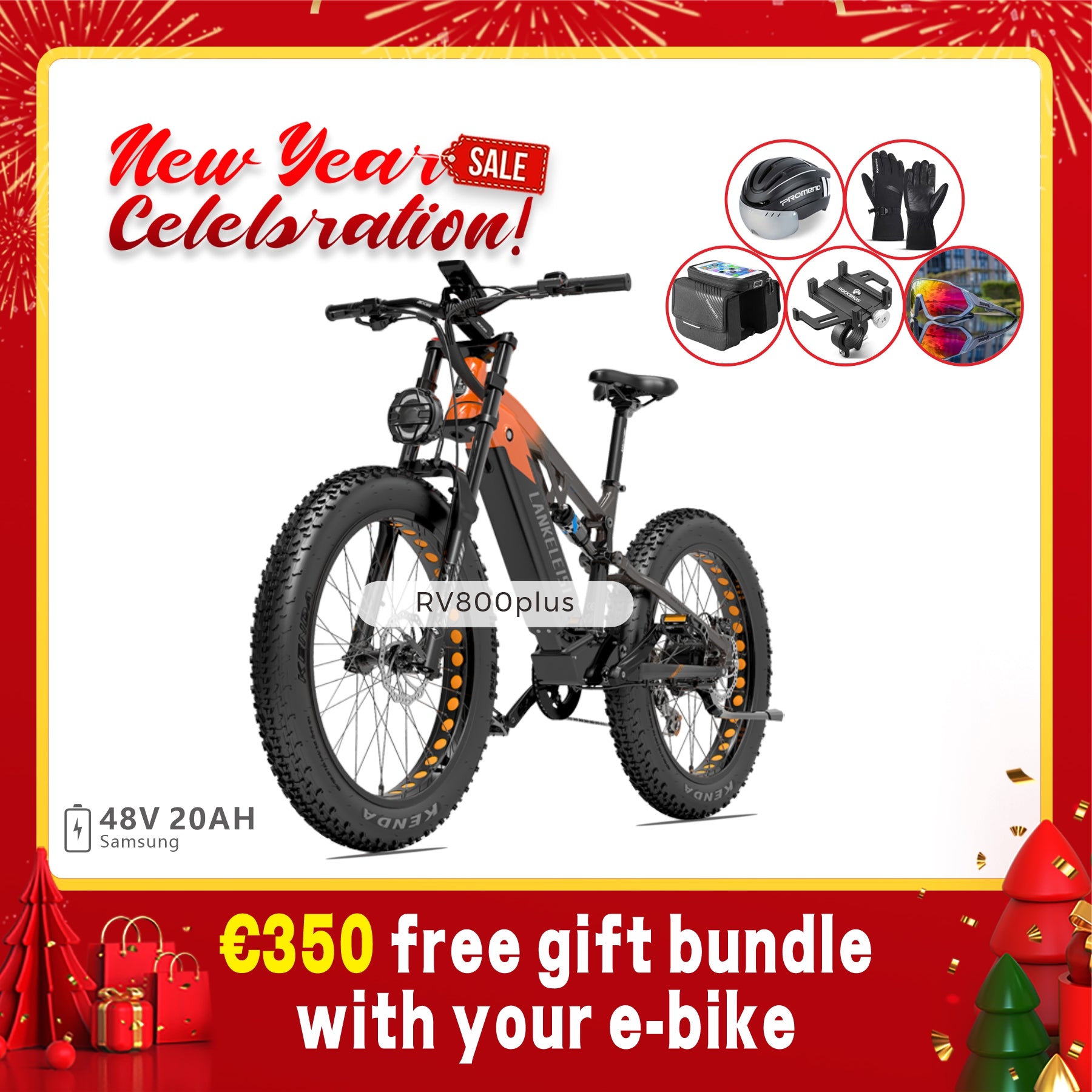 【Pre-sale】LANKELEISI RV800 Plus Bafang Motor Electric Mountain Bike