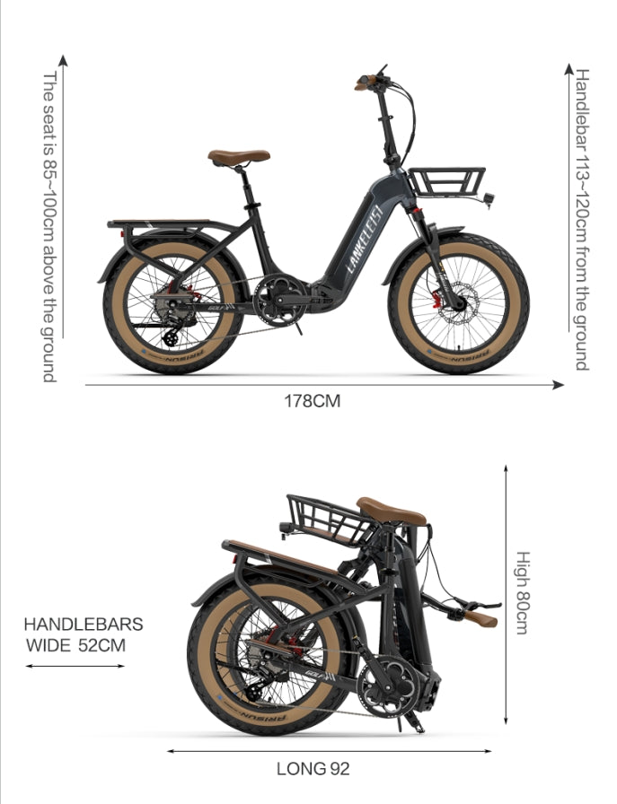 【Vorverkauf】LANKELEISI GOLF-X 960Wh Step-Thru faltbares City-Elektrofahrrad