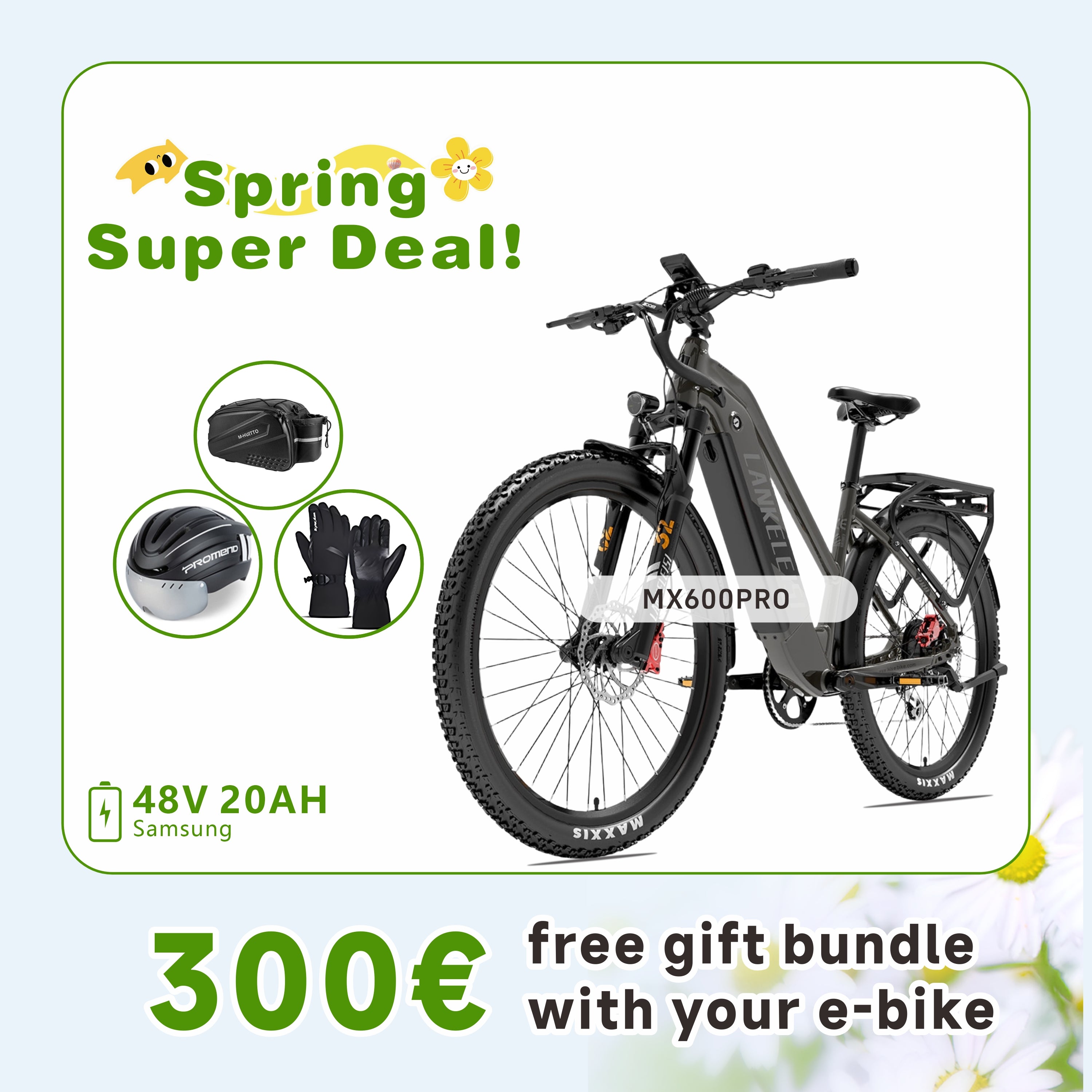 【Pré-vente】Lankeleisi MX600PRO 500W moteur 27,5 "pneu 20Ah batterie Samsung vélo électrique de ville