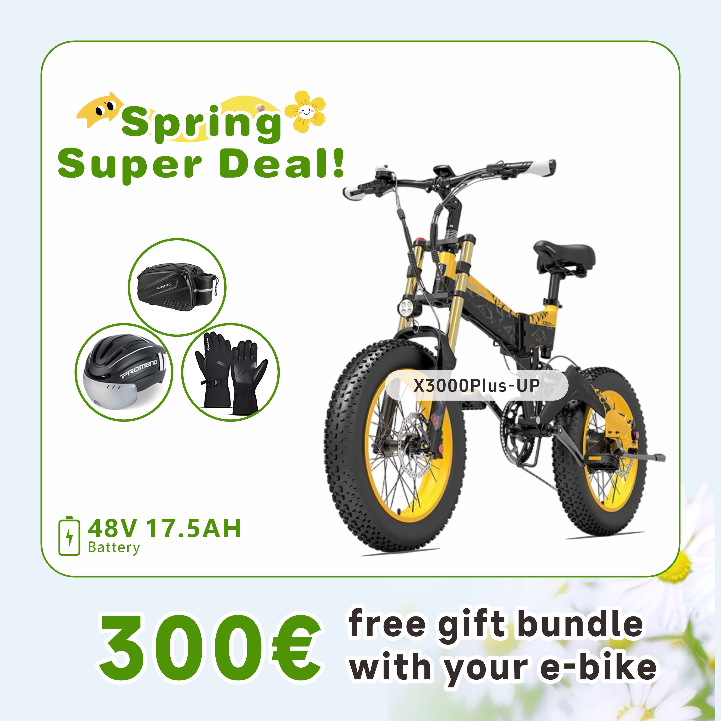 Vélo électrique neige à gros pneus LANKELEISI X3000Plus-UP