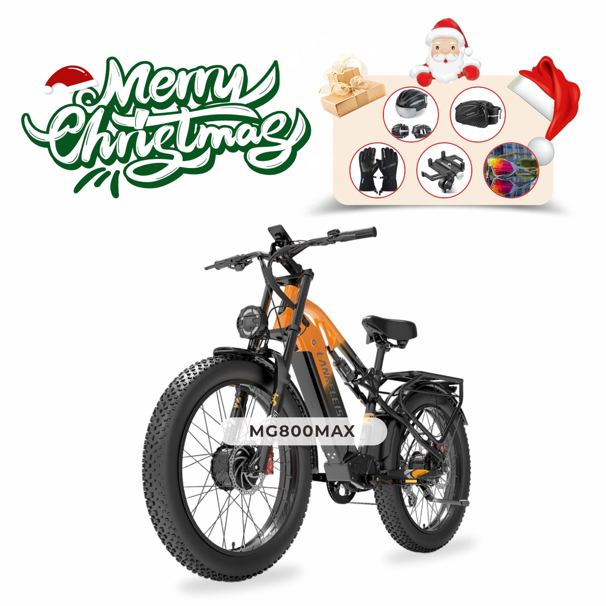 【Pre-Sale】LANKELEISI MG800Max 2000W Dual Motor 26″ Fat Tires All Terrain Electric Bike