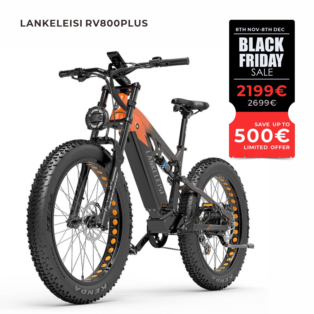 LANKELEISI RV800 Plus Elektro-Mountainbike mit Bafang-Motor