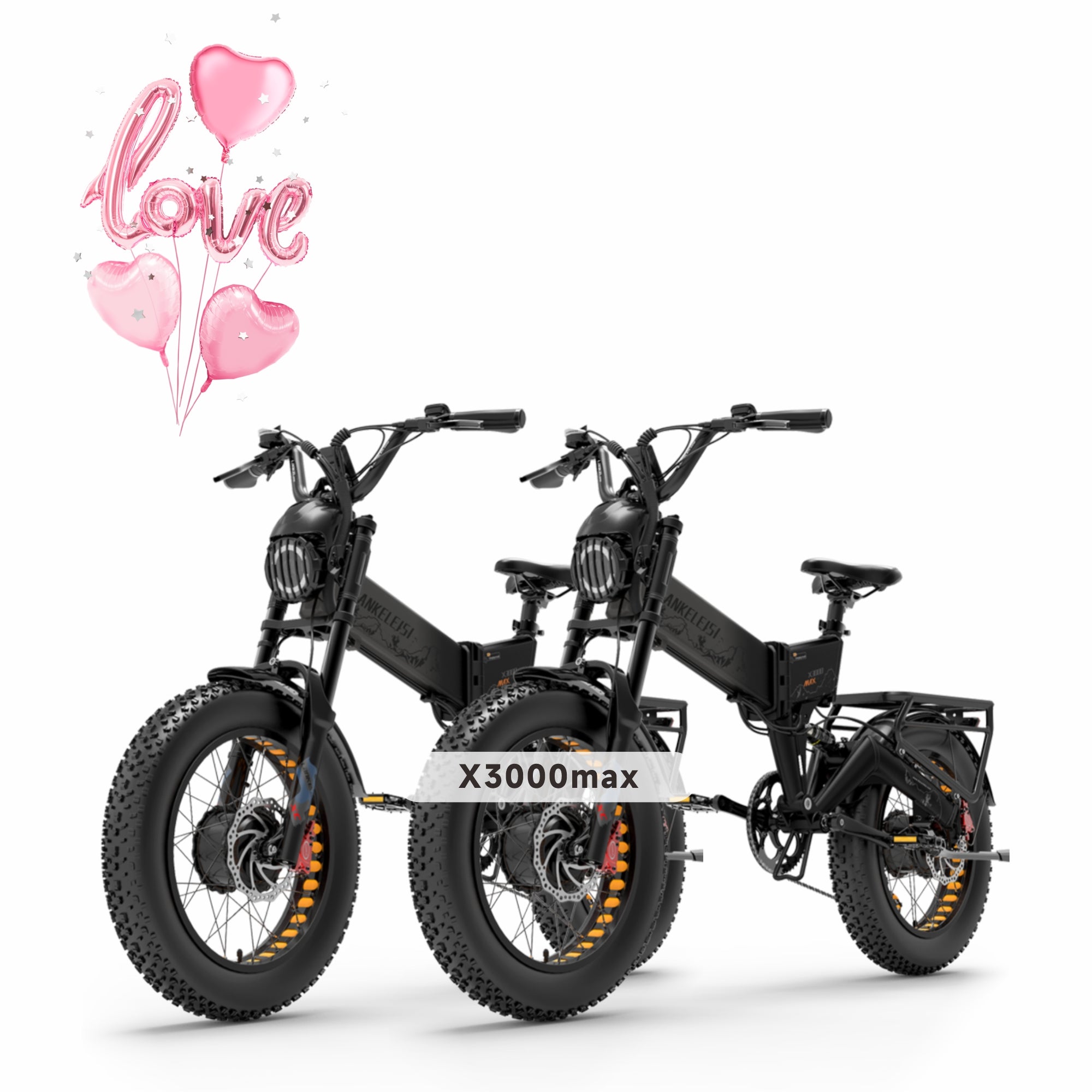 LANKELEISI X3000 MAX 2000W Dual Motor Foldable Electric Mountain Bike(Bundle)