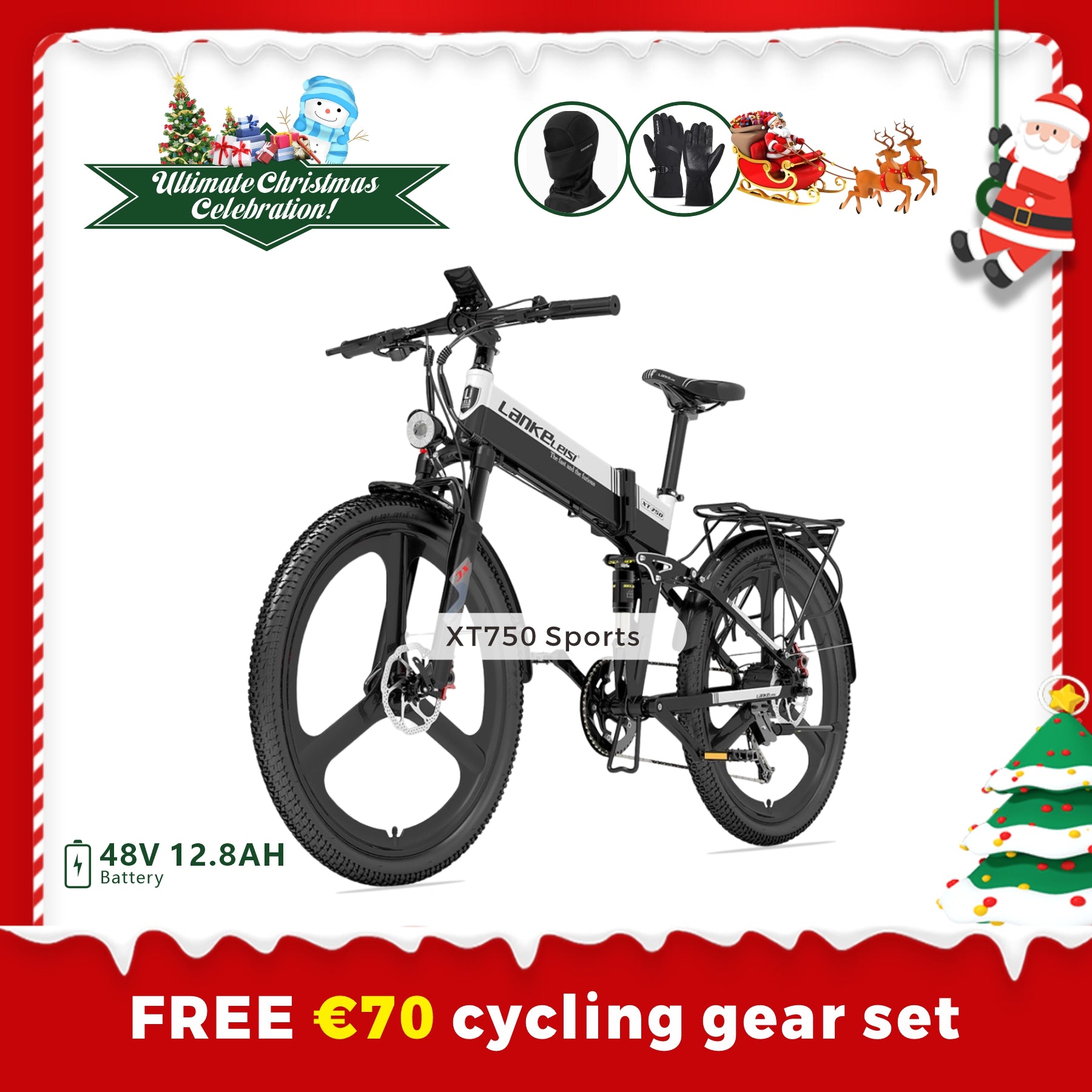 【Prévente】Vélo électrique pliant LANKELEISI XT750 Sports (nouveauté décembre 2023)