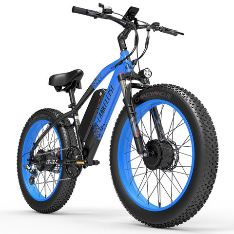 【Pre-Sale】LANKELEISI MG740 PLUS Front and Rear Dual Motor Off-road Electric Bicycle(Blue)