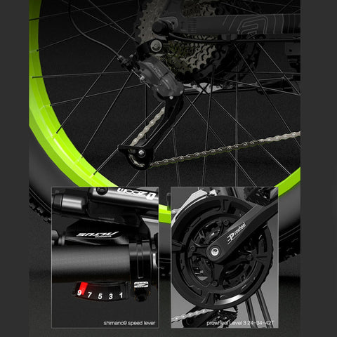 Lankeleisi Xt750 Plus 빅 포크 팻 타이어 전기 산악 자전거