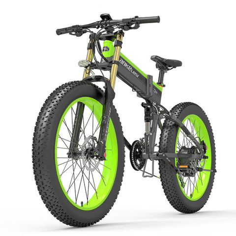Lankeleisi Xt750 Plus 빅 포크 팻 타이어 전기 산악 자전거 그린