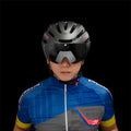 LANKELEISI E-Bike helmet with integrated LED light, rechargeable, mountain and road cycling helmet for safety and visibility